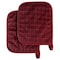 Hastings Home Pot Holder Set With Silicone Grip, Quilted And Heat Resistant (Set of 2) By Hastings Home (Burgundy) 312756QPS - alternate 1